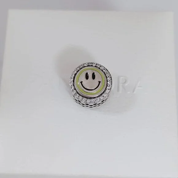 Pandora Smile Bead Charm Speechless Resignedly “ He He ” Pendant S925 Silver - Picture 4 of 5